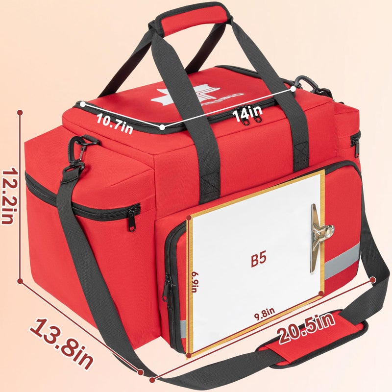 TORIBIO Professional Empty EMT First Responder Padded Bag,Large Trauma First Aid Carrying Bag for Paramedics and Emergency Supplies Kit,Medical for Business,Home,Outdoor - Image 2