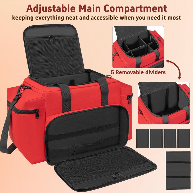 TORIBIO Professional Empty EMT First Responder Padded Bag,Large Trauma First Aid Carrying Bag for Paramedics and Emergency Supplies Kit,Medical for Business,Home,Outdoor - Image 4