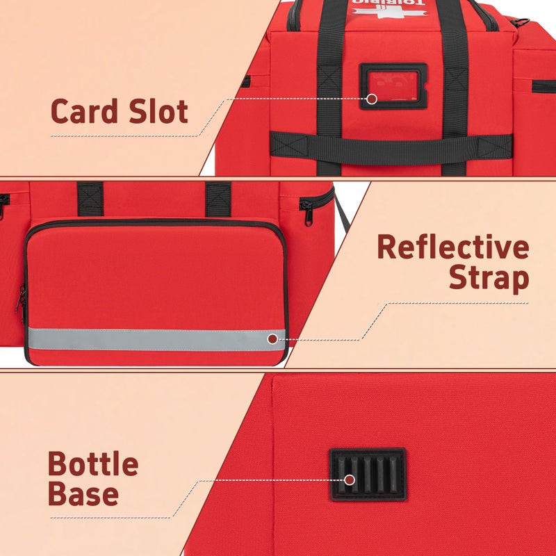 TORIBIO Professional Empty EMT First Responder Padded Bag,Large Trauma First Aid Carrying Bag for Paramedics and Emergency Supplies Kit,Medical for Business,Home,Outdoor - Image 5