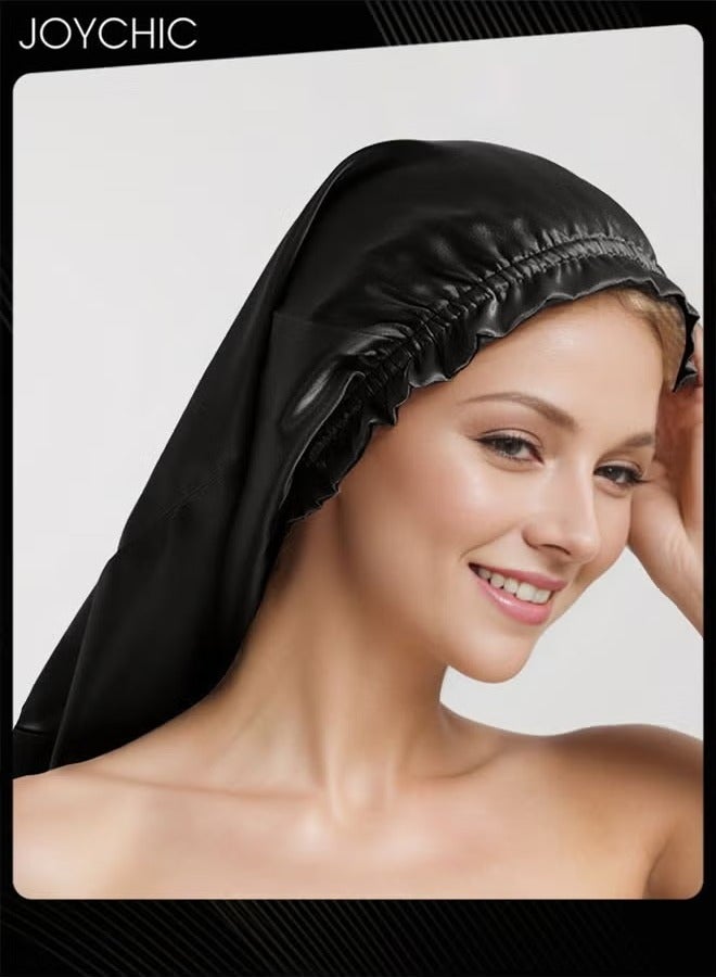 Joychic Women Silk Sleeping Cap Long Turban Thick Hair Bonnet Night Cap Turban For Sleeping Curly Hair Bonnet Elastic Hair Wrap
