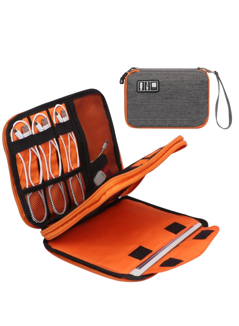 SYOSI Electronic Organizer Travel Cable Organizer Bag Pouch Electronic Accessories Carry Case Portable Waterproof Double Layers Storage Bag for Cable Cord Charger Phone Earphone  - Image 1