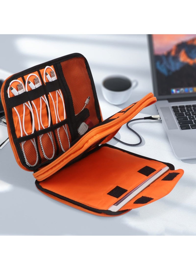 SYOSI Electronic Organizer Travel Cable Organizer Bag Pouch Electronic Accessories Carry Case Portable Waterproof Double Layers Storage Bag for Cable Cord Charger Phone Earphone  - Image 2
