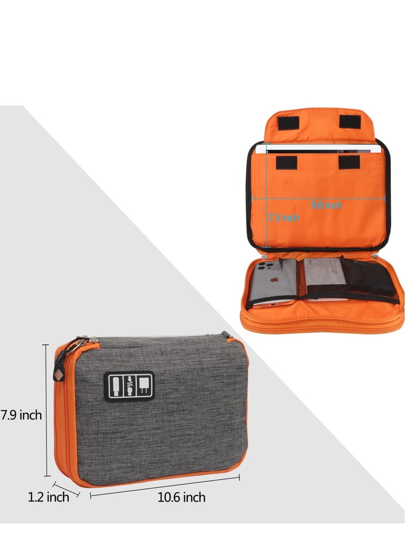 SYOSI Electronic Organizer Travel Cable Organizer Bag Pouch Electronic Accessories Carry Case Portable Waterproof Double Layers Storage Bag for Cable Cord Charger Phone Earphone  - Image 5