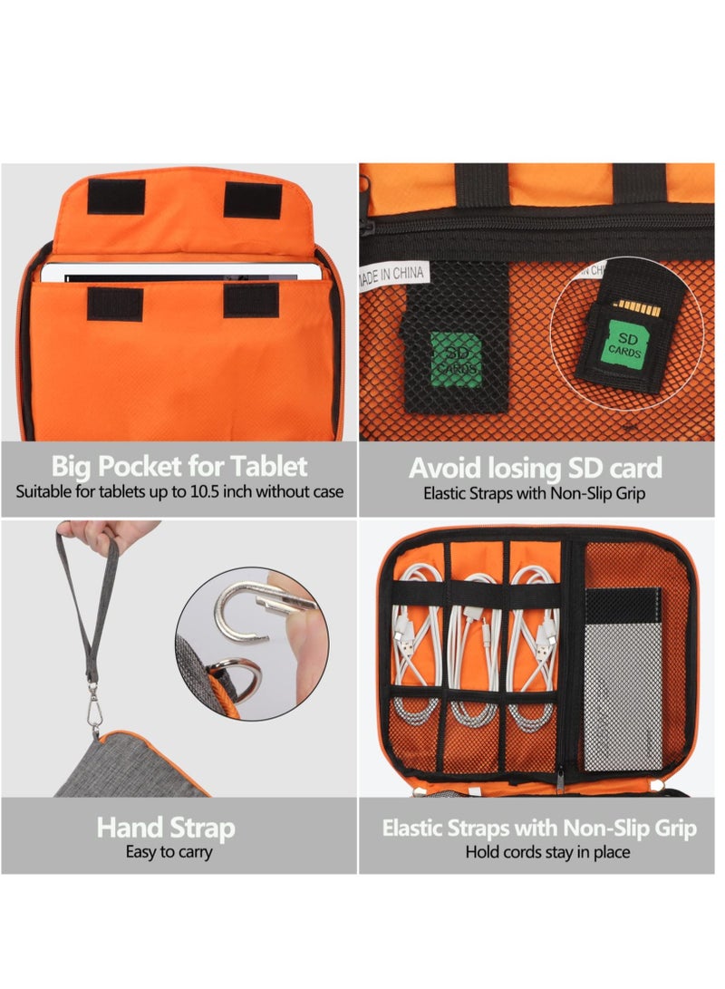 SYOSI Electronic Organizer Travel Cable Organizer Bag Pouch Electronic Accessories Carry Case Portable Waterproof Double Layers Storage Bag for Cable Cord Charger Phone Earphone  - Image 3