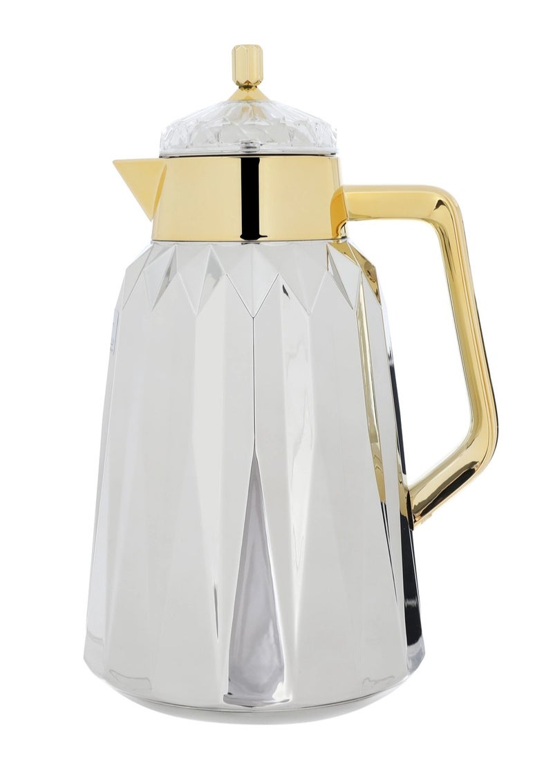 Alsaif Gallery Lamia Al Saif Gallery Thermos Set, 1/1 Liter, 3 Pieces, Tofriya - Silver Gold  - Image 3