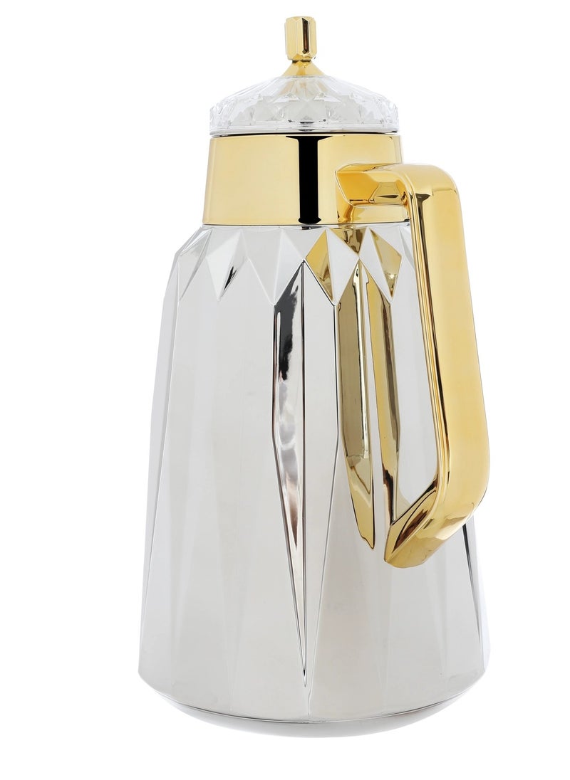 Alsaif Gallery Lamia Al Saif Gallery Thermos Set, 1/1 Liter, 3 Pieces, Tofriya - Silver Gold  - Image 4