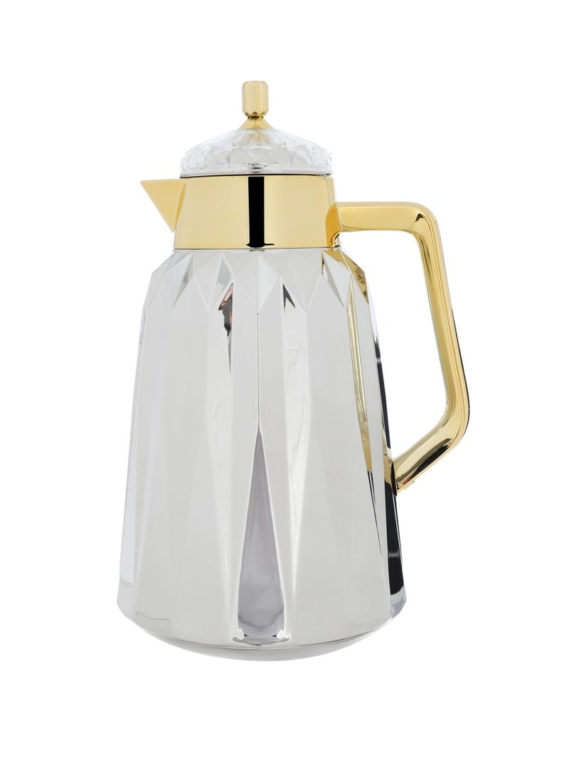 Alsaif Gallery Lamia Al Saif Gallery Thermos Set, 1/1 Liter, 3 Pieces, Tofriya - Silver Gold  - Image 5