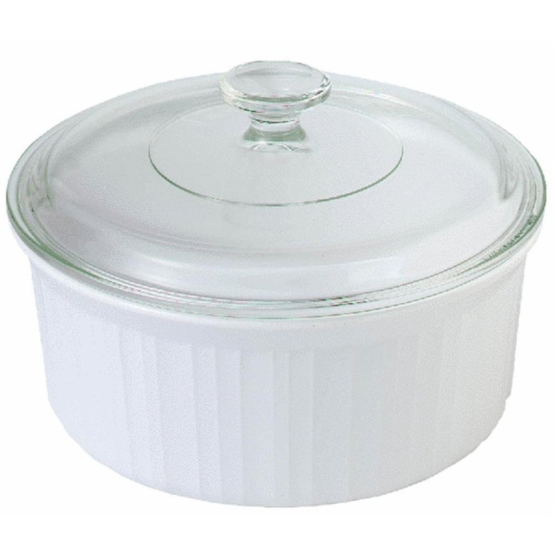 CorningWare 2-1/2-Quart Round French White Casserole Dish Set With Matching Glass Cover - Lid Set - Image 3