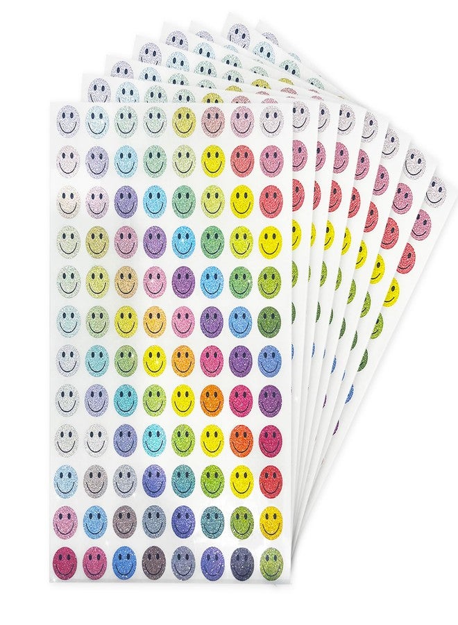 Yeachlaing 0.5 Inch Shiny Happy Face Stickers Circle Dots Labels Reward Stickers Teachers Stickers (2016 PCS,Multicolored) - Image 1