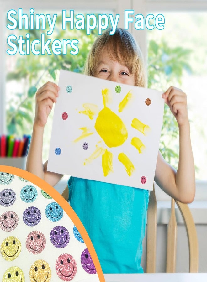 Yeachlaing 0.5 Inch Shiny Happy Face Stickers Circle Dots Labels Reward Stickers Teachers Stickers (2016 PCS,Multicolored) - Image 5
