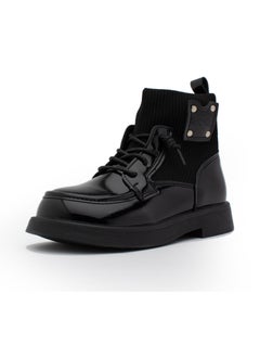Lucky Kids Lucky Kids Unisex Synthetic Leather Winter Ankle Boots With Classic Lace Up & Side Zipper For Little Kids  - Image 2