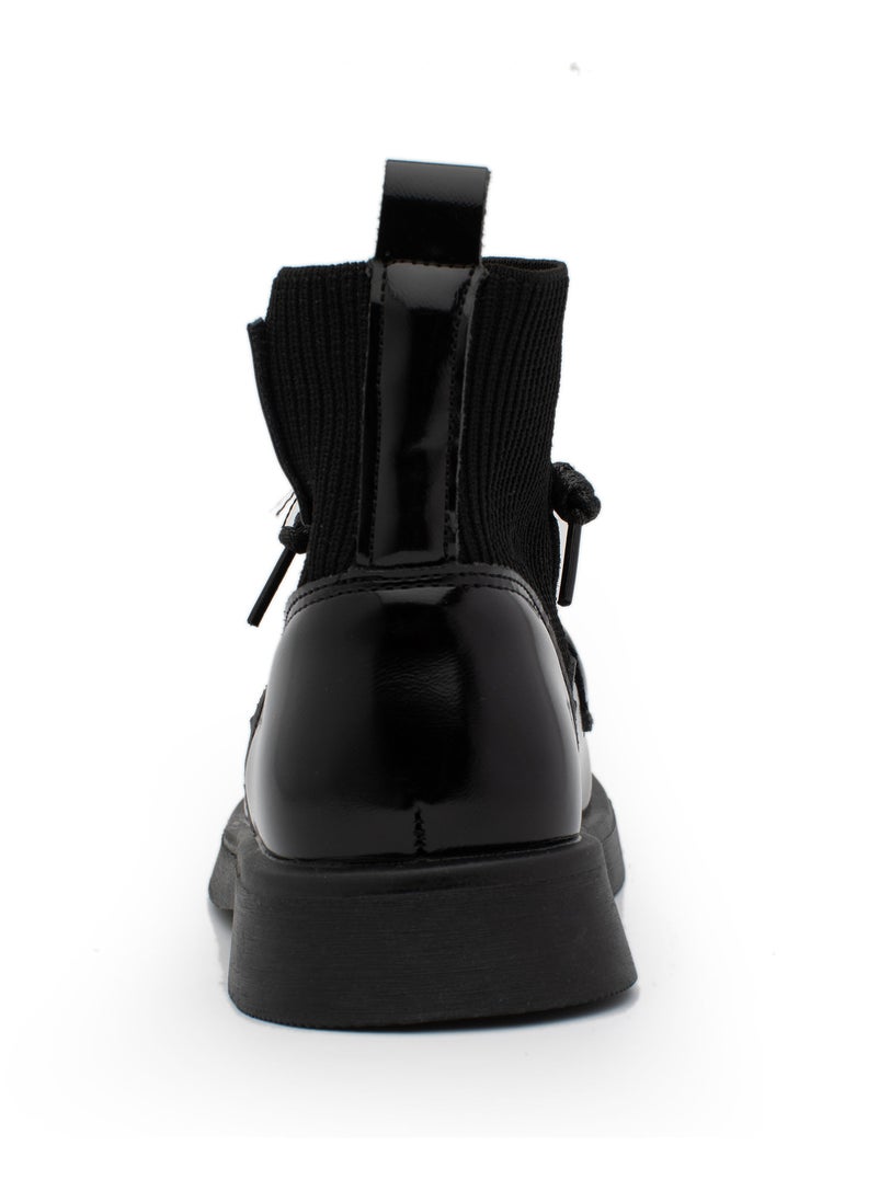 Lucky Kids Lucky Kids Unisex Synthetic Leather Winter Ankle Boots With Classic Lace Up & Side Zipper For Little Kids  - Image 5