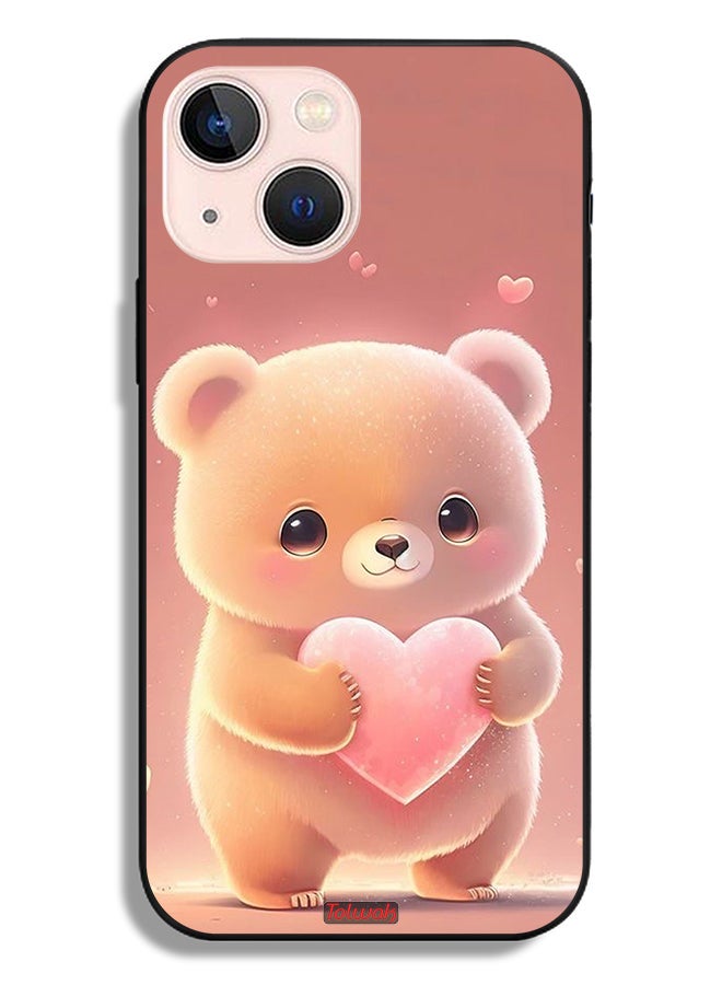 Tolwak Apple iPhone 13 mini Protective Case Cute Little Panda Holding Heart - Image 2