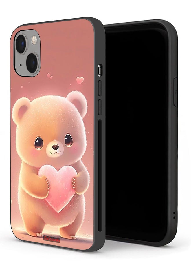 Tolwak Apple iPhone 13 mini Protective Case Cute Little Panda Holding Heart - Image 1