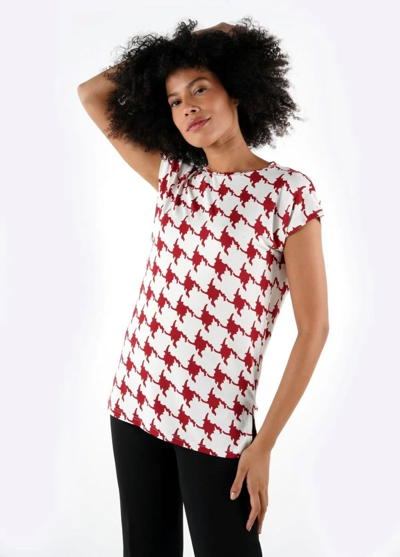 Alexander Gardi Slit Patterned Blouse (B24-1659)
