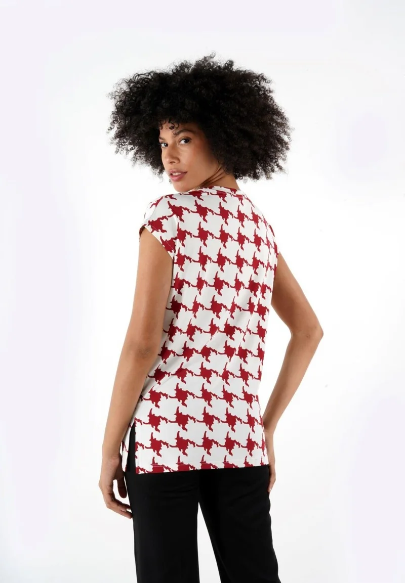 Alexander Gardi Slit Patterned Blouse (B24-1659)