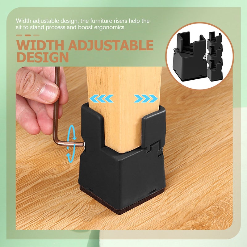4pcs Platform Bed Riser Bed Raising Block 22-42mm Adjustable Bed Riser Block - Image 4