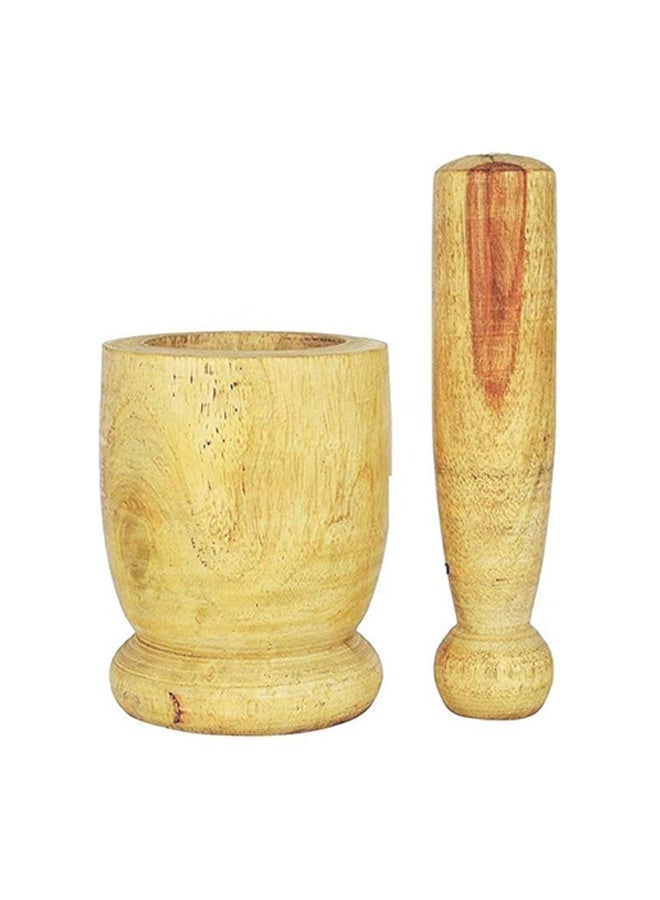 Timmy Wooden Mortar Large - Solid Natural Wood Grinder with Deep Bowl Design for Efficient Spice Crushing and Traditional Food Preparation, Durable Construction, Easy to Clean and Use at Home - Image 1