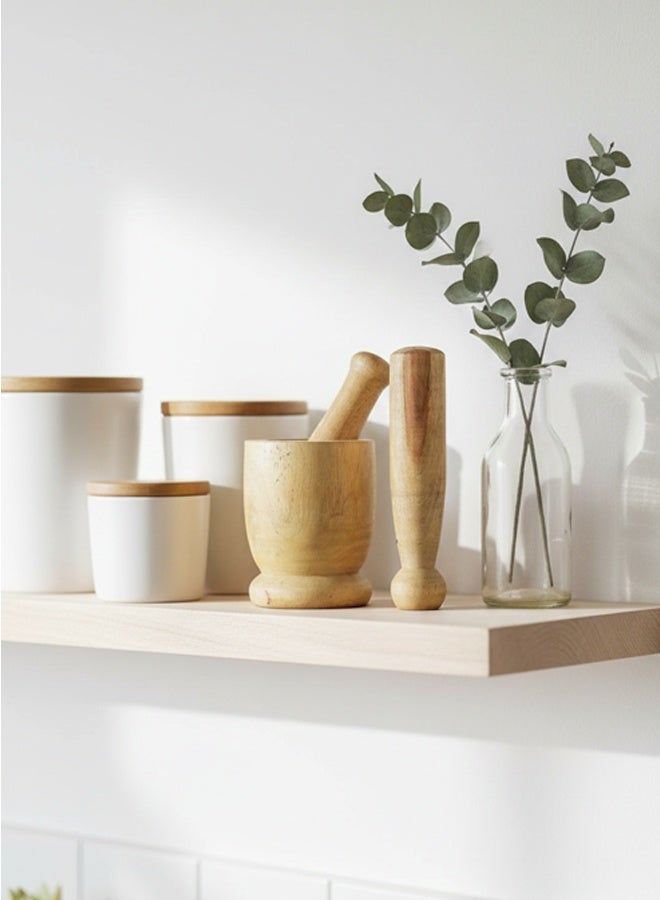 Timmy Wooden Mortar Large - Solid Natural Wood Grinder with Deep Bowl Design for Efficient Spice Crushing and Traditional Food Preparation, Durable Construction, Easy to Clean and Use at Home - Image 3