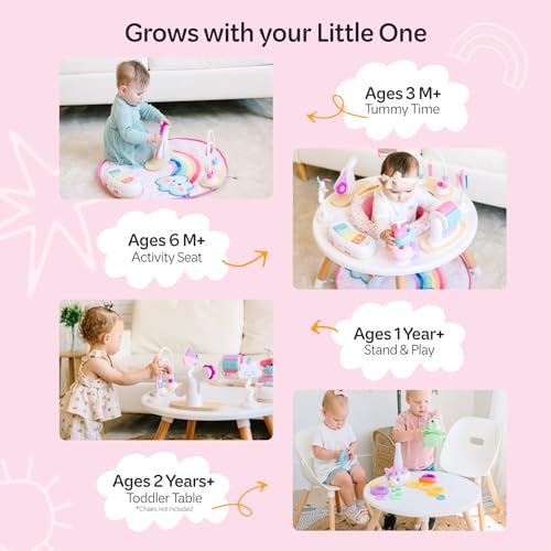 Move2Play 4-in-1 Baby Activity Center | Montessori-Inspired Design | 8 Interactive Toys | Tummy Time, Exersaucer & Toddler Table | Shower Gift | Essential | Must Have for 3, 6, 12 Month Old (Sun) - Image 4