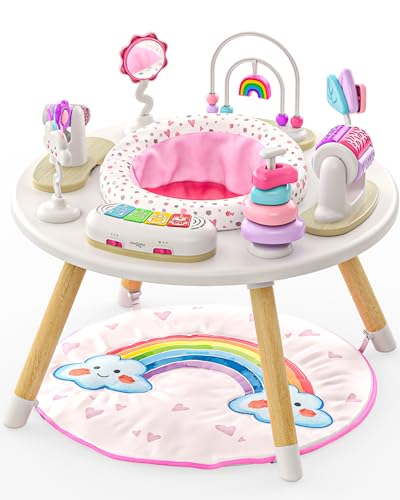 Move2Play 4-in-1 Baby Activity Center | Montessori-Inspired Design | 8 Interactive Toys | Tummy Time, Exersaucer & Toddler Table | Shower Gift | Essential | Must Have for 3, 6, 12 Month Old (Sun) - Image 1