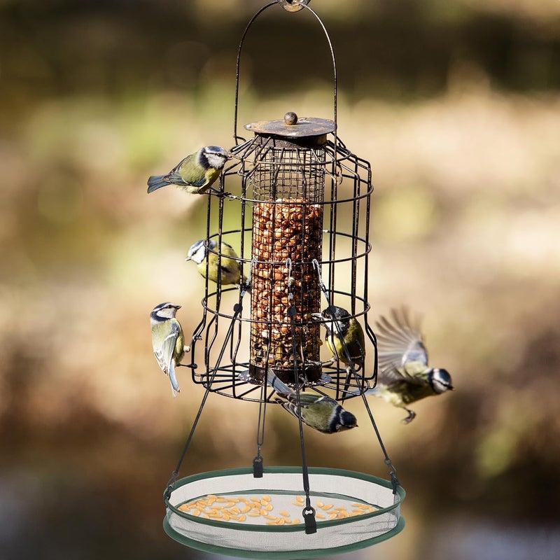 FoldTier 2 Pieces Universal Wild Bird Seed Catcher Hanging Seed Hoop Platform Bird Feeder Bird Feeder Tray for Hummingbird Feeders Bee Feeder Outdoor Garden Birdseed Accessories (16 Inch) - Image 5