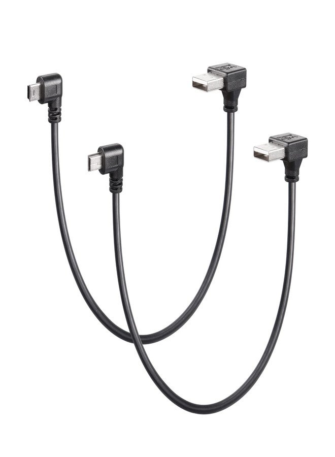 CERRXIAN 90 Degree Mini USB Short Cable, 1ft Up Angle USB 2.0 Type A to Left & Right Angle Mini B 5 Pin Charging Cable for Ti-84 Plus, GoPro, MP3 Player, Digital Camera, GPS Receiver, Dash Cam(RL) - Image 1