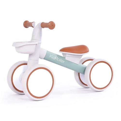 KidRoller Kids Balance Bikes for 1 Year Old Boys and Girls 1236 Months Toddler Rideon with Adjustable Seat and a Front Basket First Birthday Gifts Green - Image 1