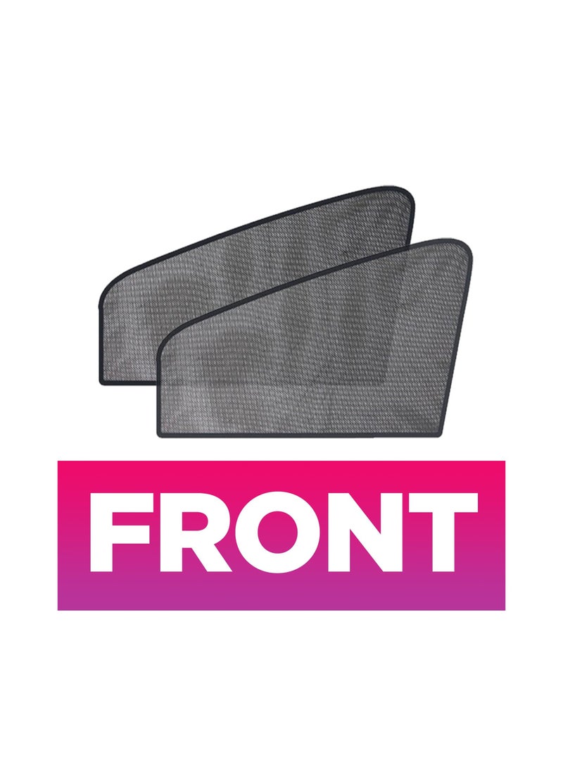 SYOSI - Magnetic Car Side Window Sunshade, Car Window Shade for Baby, Universal Reversible Magnetic Curtain, Car Front Side Protection Covers, Car Front and Rear Sun Shade, Not Fade No Odor(2pcs, Front) - Image 1