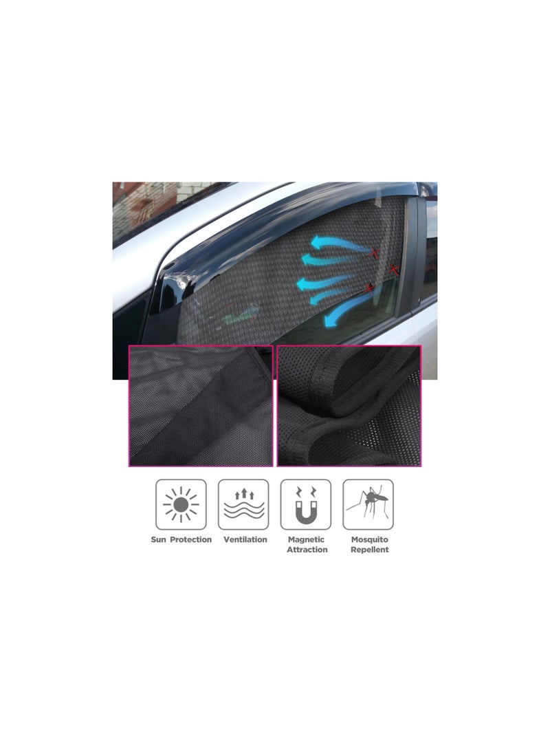 SYOSI - Magnetic Car Side Window Sunshade, Car Window Shade for Baby, Universal Reversible Magnetic Curtain, Car Front Side Protection Covers, Car Front and Rear Sun Shade, Not Fade No Odor(2pcs, Front) - Image 1
