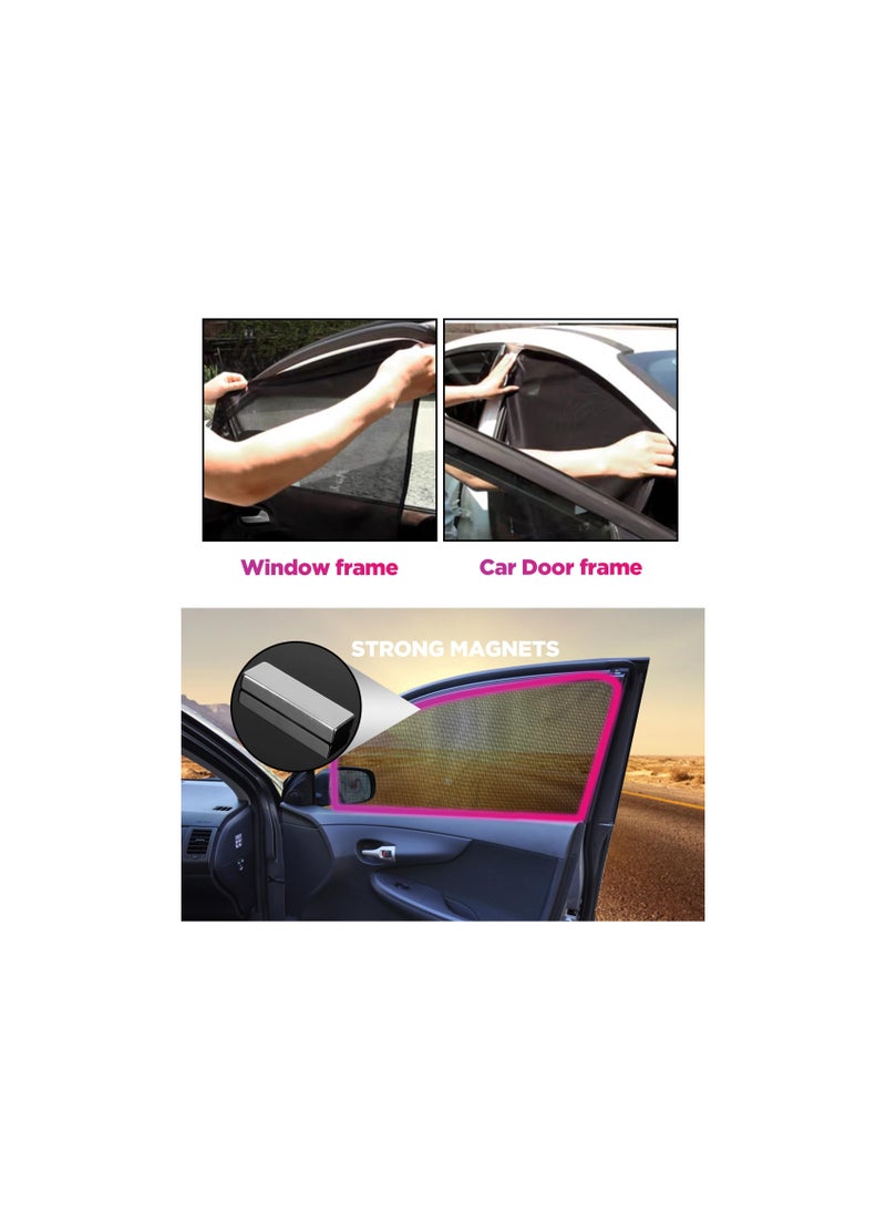 SYOSI - Magnetic Car Side Window Sunshade, Car Window Shade for Baby, Universal Reversible Magnetic Curtain, Car Front Side Protection Covers, Car Front and Rear Sun Shade, Not Fade No Odor(2pcs, Front) - Image 1