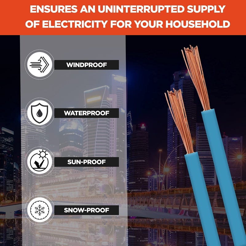 KLICK KLICK Copper Wire with Triple Layer PVC Coating Unilay Bunching Single Core Unsheathed Flexible Electric Cable for Domestic Industrial Connections Gold Series 10 mm 90m Long Blue 3 Pcs  - Image 3