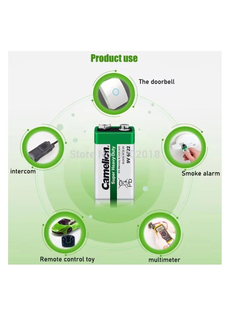 Camelion Camelion Super Heavy Duty 9V Battery (Carbon Zinc 6F22 Block 9V).  - Image 2