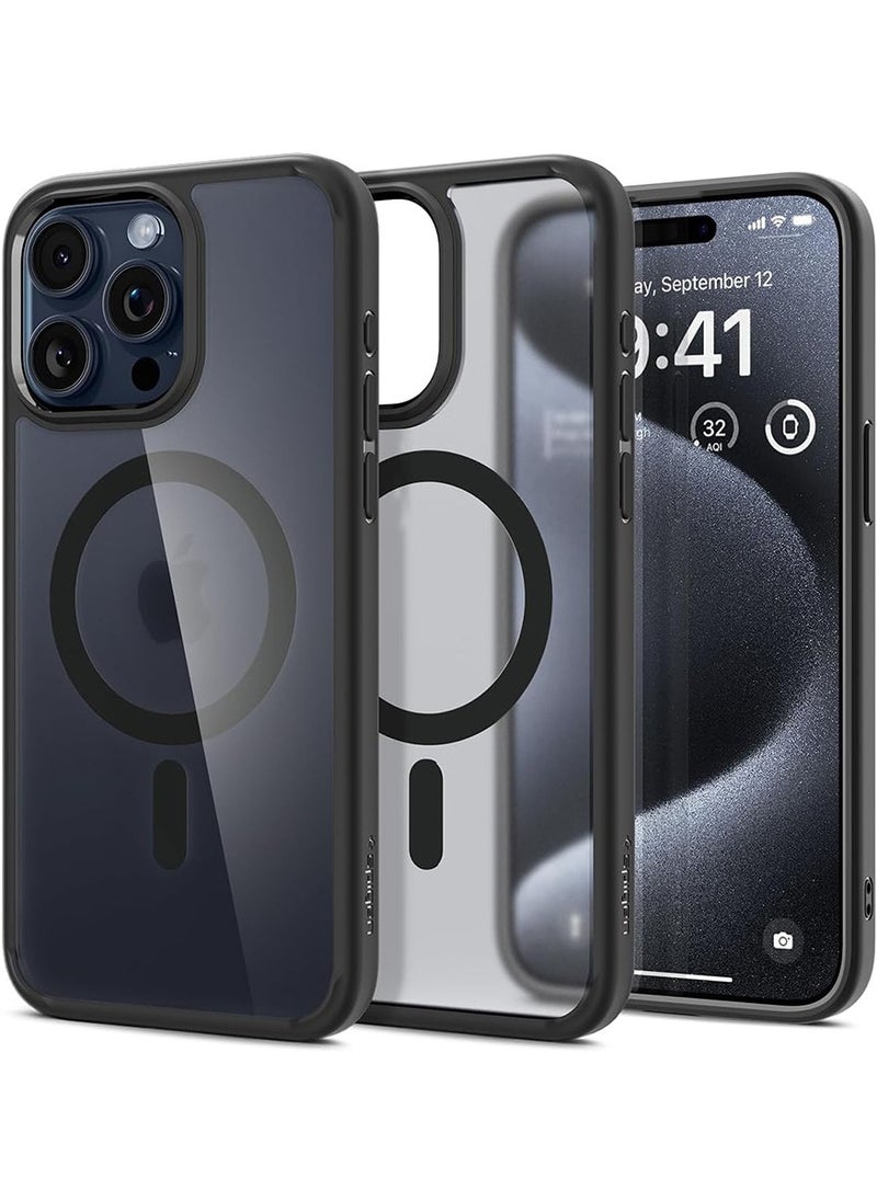 Spigen - Ultra Hybrid MagFit for iPhone 15 Pro Max Case Cover with MagSafe - Frost Black - Image 1