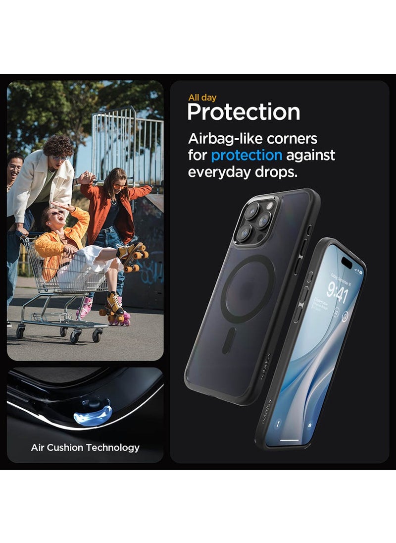 Spigen - Ultra Hybrid MagFit for iPhone 15 Pro Max Case Cover with MagSafe - Frost Black - Image 1