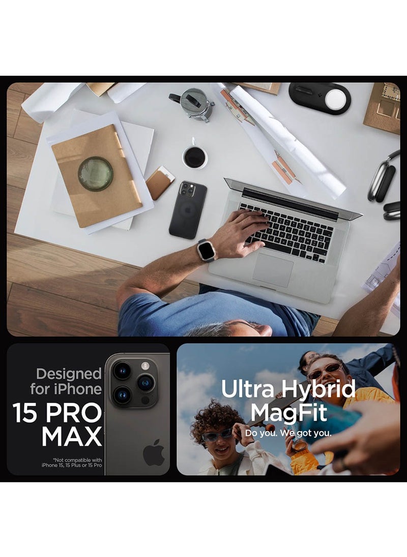 Spigen - Ultra Hybrid MagFit for iPhone 15 Pro Max Case Cover with MagSafe - Frost Black - Image 1
