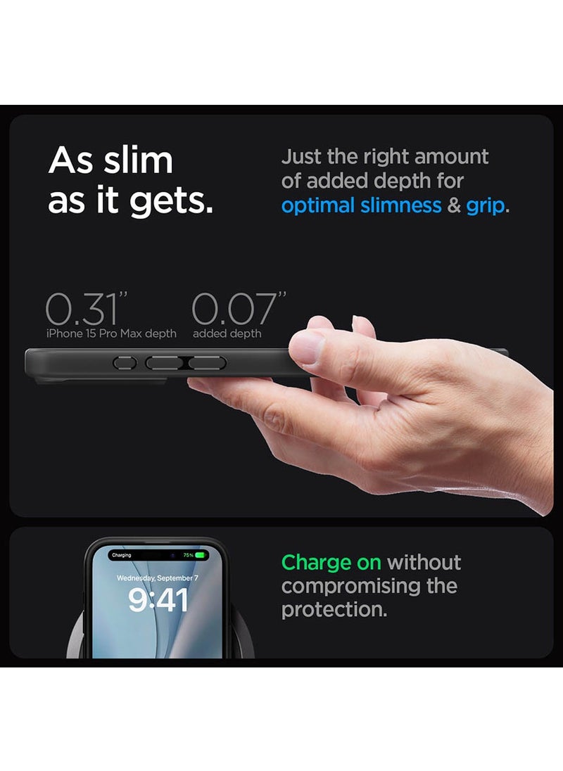 Spigen - Ultra Hybrid MagFit for iPhone 15 Pro Max Case Cover with MagSafe - Frost Black - Image 1