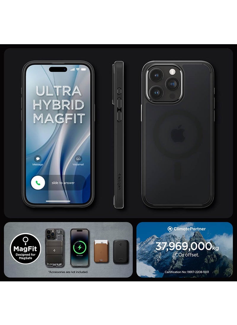 Spigen - Ultra Hybrid MagFit for iPhone 15 Pro Max Case Cover with MagSafe - Frost Black - Image 1