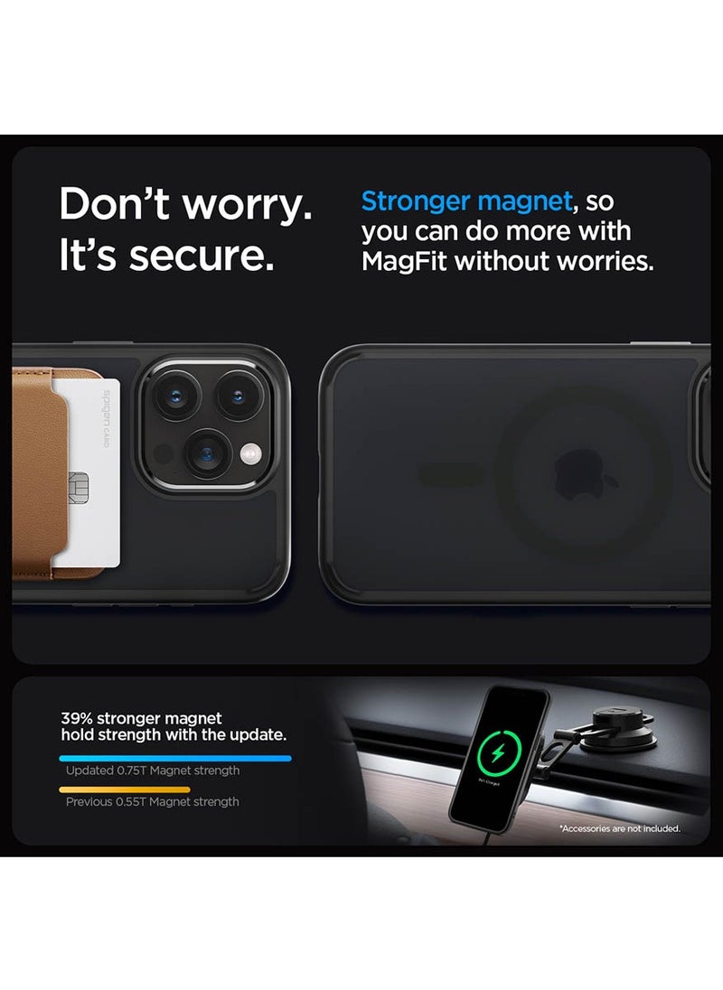 Spigen - Ultra Hybrid MagFit for iPhone 15 Pro Max Case Cover with MagSafe - Frost Black - Image 1