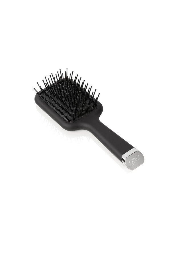فرشاة الشعر الصغيرة متعددة الاستخدامات ― فرشاة فك تشابك الشعر بحجم مناسب للسفر للشعر الكثيف ― قاعدة عريضة مسطحة لتجفيف الشعر بشكل مستقيم وأنيق ― أسود - Image 1