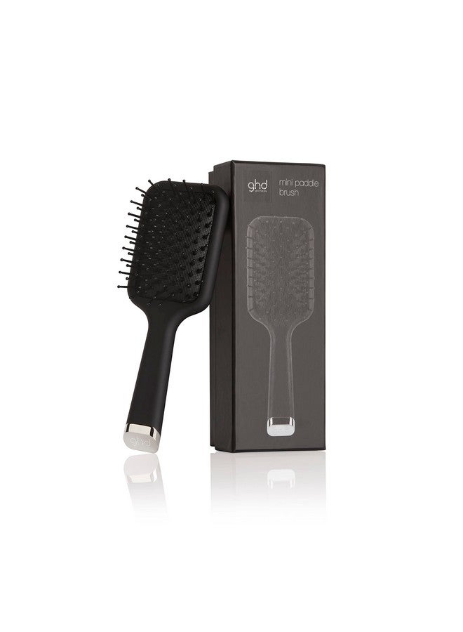 فرشاة الشعر الصغيرة متعددة الاستخدامات ― فرشاة فك تشابك الشعر بحجم مناسب للسفر للشعر الكثيف ― قاعدة عريضة مسطحة لتجفيف الشعر بشكل مستقيم وأنيق ― أسود - Image 2