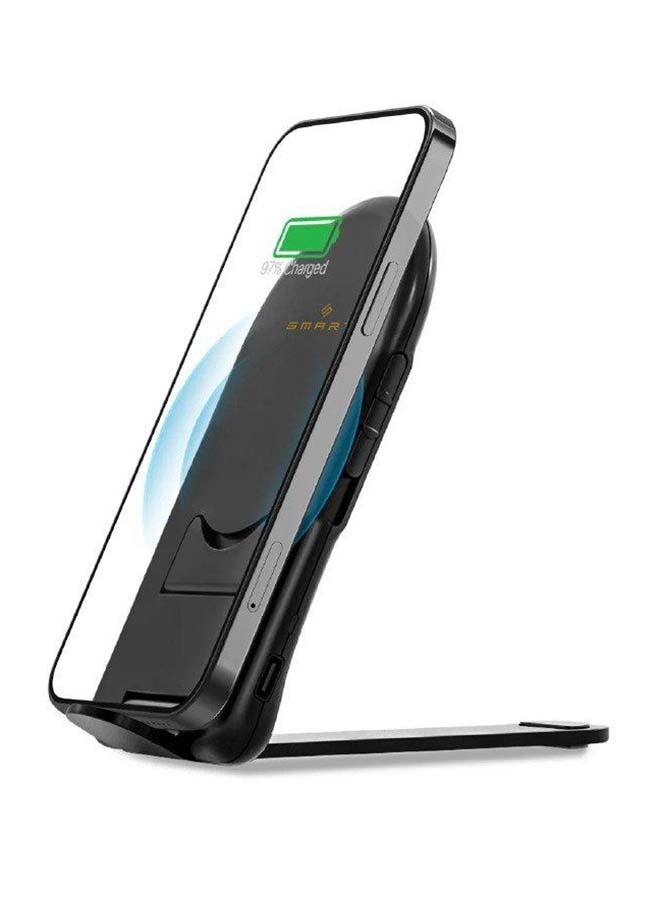 Smartix Fast Wireless Charger 15W with Premium Dual Coil - Black