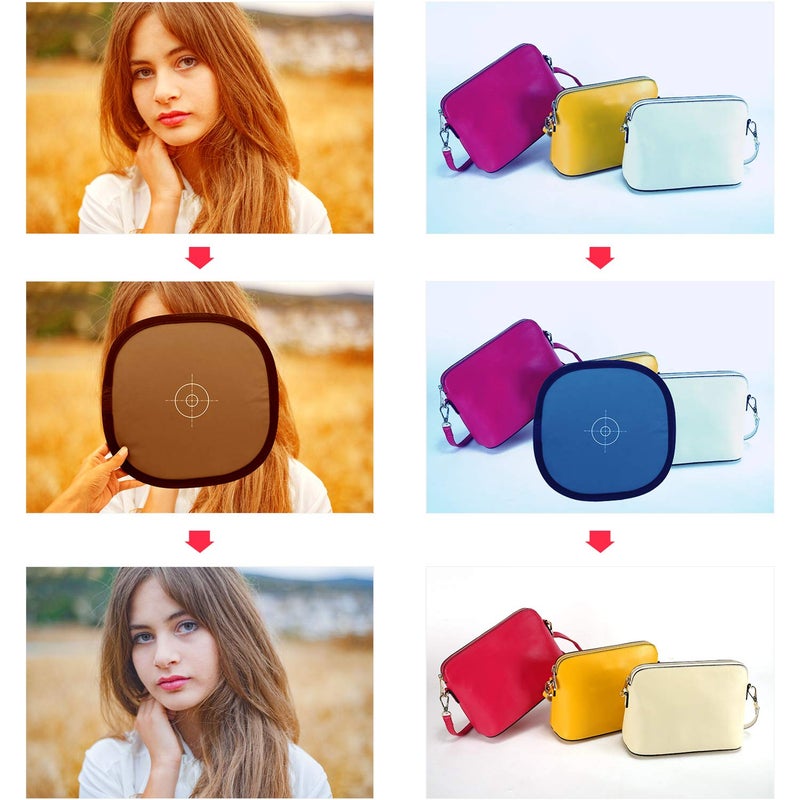 Anwenk 12x12 Inch (30x30cm) Grey Card White Balance Card for Photography 18% Exposure Gray Reflectance Reflector Foldable Focus Board Double Sided with Carry Pouch - Image 2