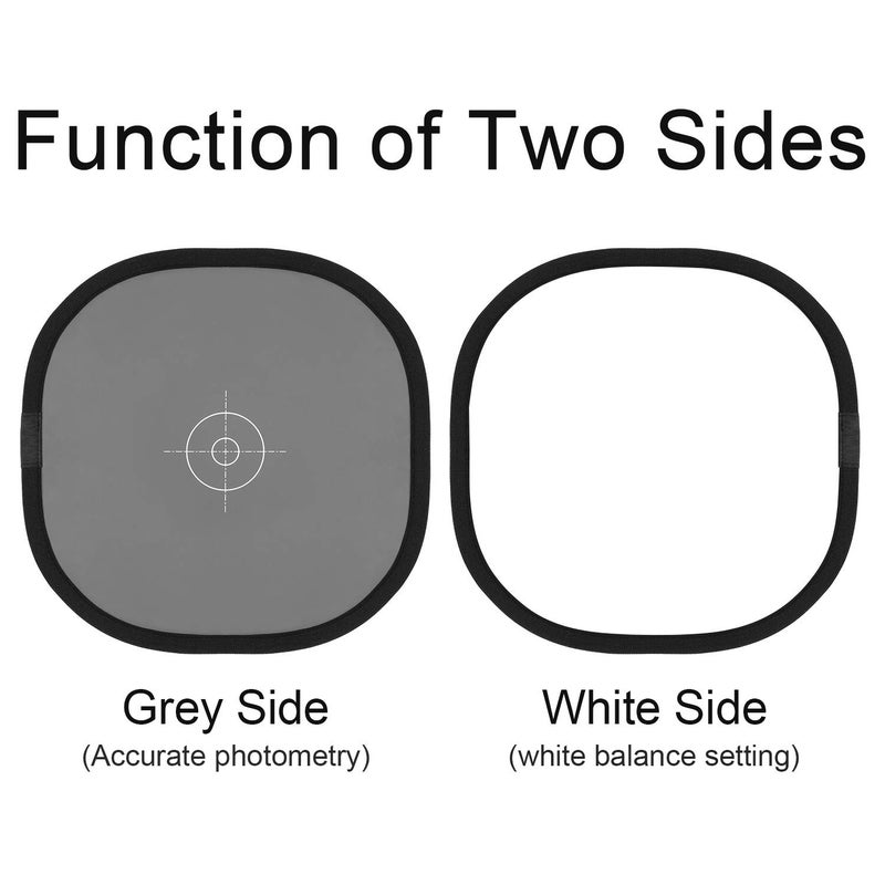 Anwenk 12x12 Inch (30x30cm) Grey Card White Balance Card for Photography 18% Exposure Gray Reflectance Reflector Foldable Focus Board Double Sided with Carry Pouch - Image 4