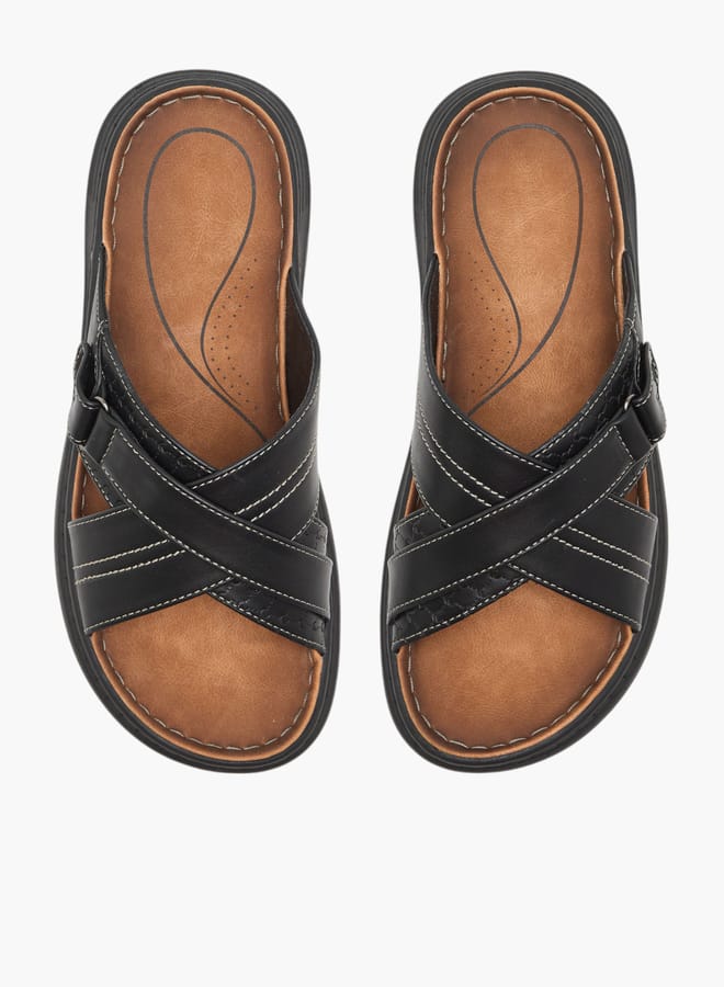 Le Confort Men Stitch Detail Cross Strap Sandals  - Image 1