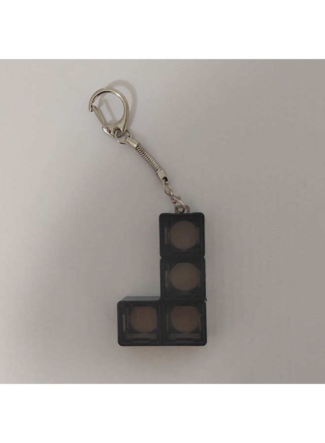 PC Material Tian Convex L Cross Test Shaft Key Decompression Can Be Installed CR1220 Battery Lamp Bead Key Buckle To Carry Multi-color-Color:Red Through L-frame Key Buckle - Image 3