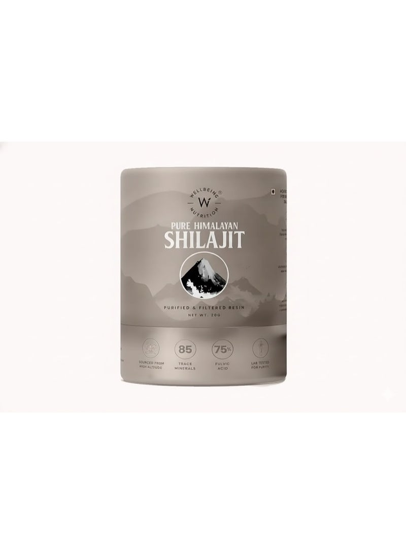 Wellbeing Nutrition Pure Himalayan Shilajit Gold Resin for Strength, Stamina, Performance, Stress Relief and Vitality | With Ashwagandha, Safed Museli & Swarna Bhasma (24K Gold Leaf) - Image 1