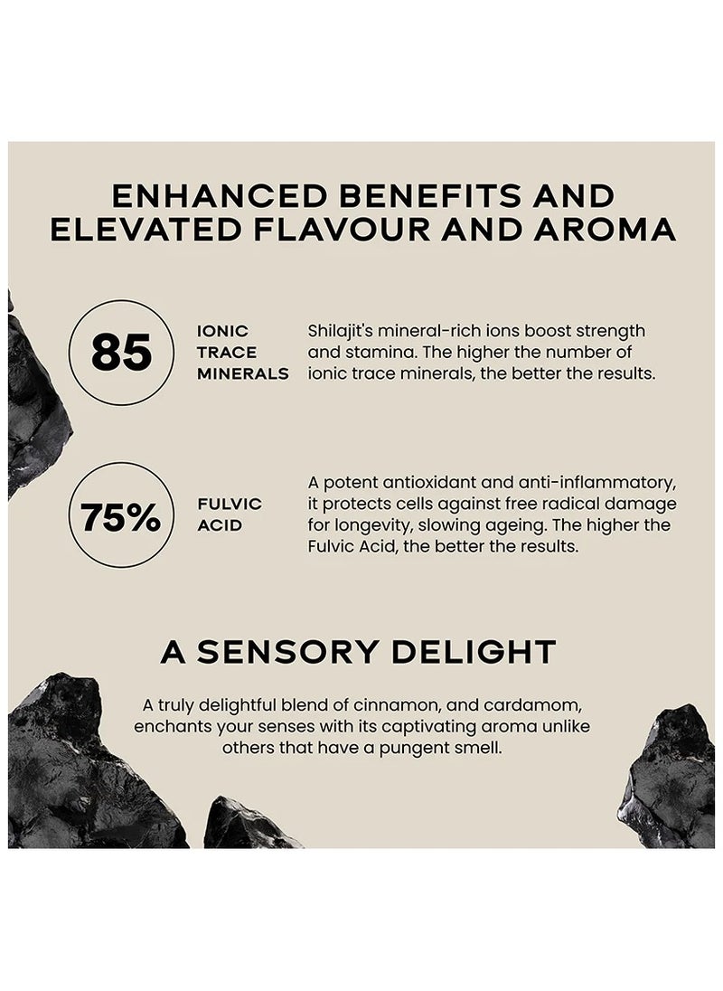 WELLBEING NUTRITION - Shilajit Himalayan Gold Pure Resin With Ashwagandha Safed Moseli And Swarna Bhasma 24K Gold Leaf 20 Grams - Image 1