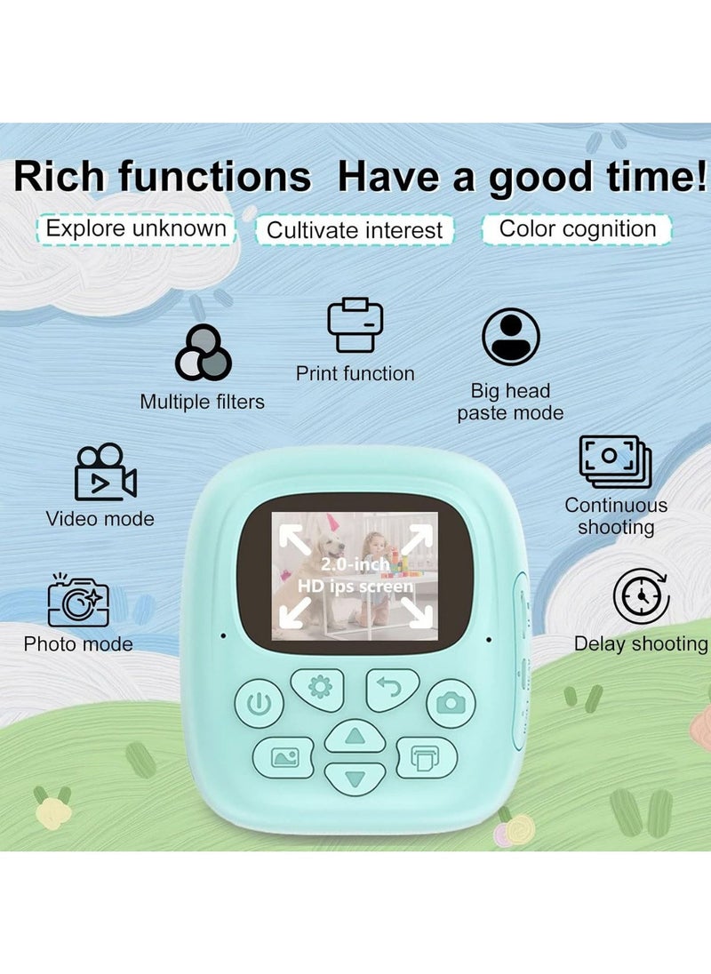 Generic Digital Children's Camera Selfie Children's Camera For Children Boys Girls Digital Camera 1080P HD Video Camera Digital Kids Camera With 32GB Card 2.0 Inch ISP Print Instant Camera  - Image 3