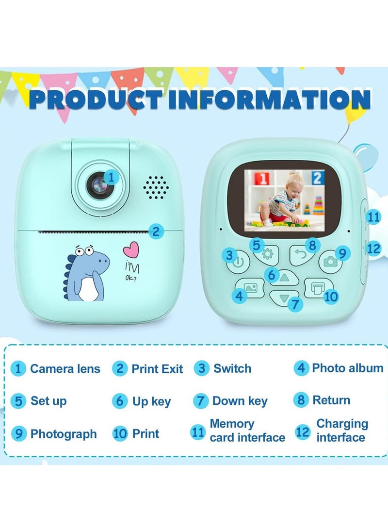 Generic Digital Children's Camera Selfie Children's Camera For Children Boys Girls Digital Camera 1080P HD Video Camera Digital Kids Camera With 32GB Card 2.0 Inch ISP Print Instant Camera  - Image 4